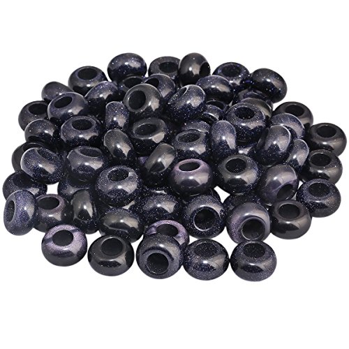 KYEYGWO 20Pcs Großes Loch Lose Perlen für die Schmuckherstellung - Rondelle Polierte Steinperlen und Charms Fit European Snake Chain Armband - großer Satz Schmuckperlen, Blauer Sandstein KYEYGWO 20Pcs Großes Loch Lose Perlen für die Schmuckherstellung - Rondelle Polierte Steinperlen und Charms Fit European Snake Chain Armband - großer Satz Schmuckperlen, Blauer Sandstein von KYEYGWO