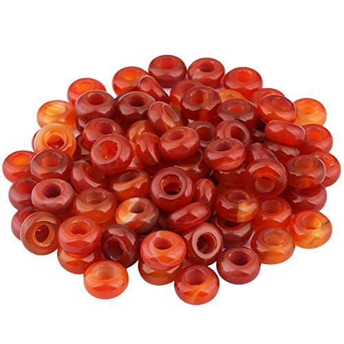 KYEYGWO 20Pcs Großes Loch Lose Perlen für die Schmuckherstellung - Rondelle Polierte Steinperlen und Charms Fit European Snake Chain Armband - großer Satz Schmuckperlen, Karneol KYEYGWO 20Pcs Großes Loch Lose Perlen für die Schmuckherstellung - Rondelle Polierte Steinperlen und Charms Fit European Snake Chain Armband - großer Satz Schmuckperlen, Karneol von KYEYGWO