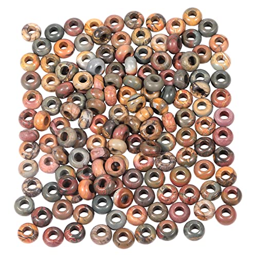 KYEYGWO 20Pcs Großes Loch Lose Perlen für die Schmuckherstellung - Rondelle Polierte Steinperlen und Charms Fit European Snake Chain Armband - großer Satz Schmuckperlen, Picasso-Jaspis KYEYGWO 20Pcs Großes Loch Lose Perlen für die Schmuckherstellung - Rondelle Polierte Steinperlen und Charms Fit European Snake Chain Armband - großer Satz Schmuckperlen, Picasso-Jaspis von KYEYGWO