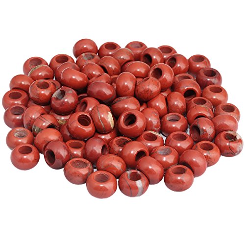 KYEYGWO 20Pcs Großes Loch Lose Perlen für die Schmuckherstellung - Rondelle Polierte Steinperlen und Charms Fit European Snake Chain Armband - großer Satz Schmuckperlen, Roter Jaspis KYEYGWO 20Pcs Großes Loch Lose Perlen für die Schmuckherstellung - Rondelle Polierte Steinperlen und Charms Fit European Snake Chain Armband - großer Satz Schmuckperlen, Roter Jaspis von KYEYGWO