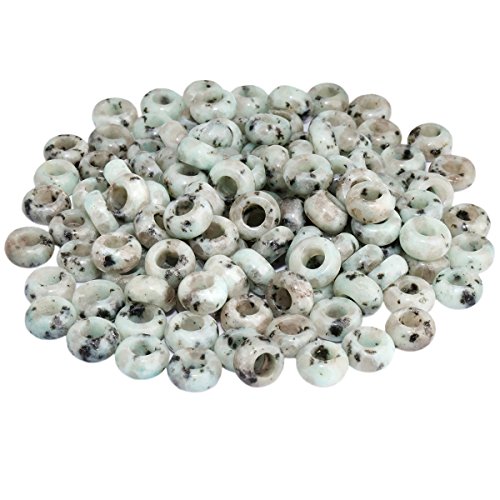 KYEYGWO 20Pcs Großes Loch Lose Perlen für die Schmuckherstellung - Rondelle Polierte Steinperlen und Charms Fit European Snake Chain Armband - großer Satz Schmuckperlen, Sesam-Jasper KYEYGWO 20Pcs Großes Loch Lose Perlen für die Schmuckherstellung - Rondelle Polierte Steinperlen und Charms Fit European Snake Chain Armband - großer Satz Schmuckperlen, Sesam-Jasper von KYEYGWO