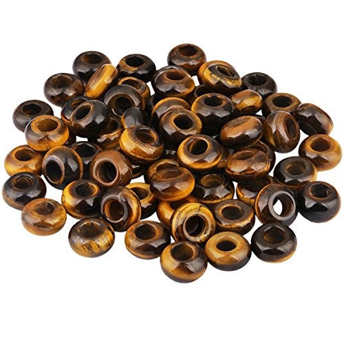KYEYGWO 20Pcs Großes Loch Lose Perlen für die Schmuckherstellung - Rondelle Polierte Steinperlen und Charms Fit European Snake Chain Armband - großer Satz Schmuckperlen, Tigerauge Stein KYEYGWO 20Pcs Großes Loch Lose Perlen für die Schmuckherstellung - Rondelle Polierte Steinperlen und Charms Fit European Snake Chain Armband - großer Satz Schmuckperlen, Tigerauge Stein von KYEYGWO