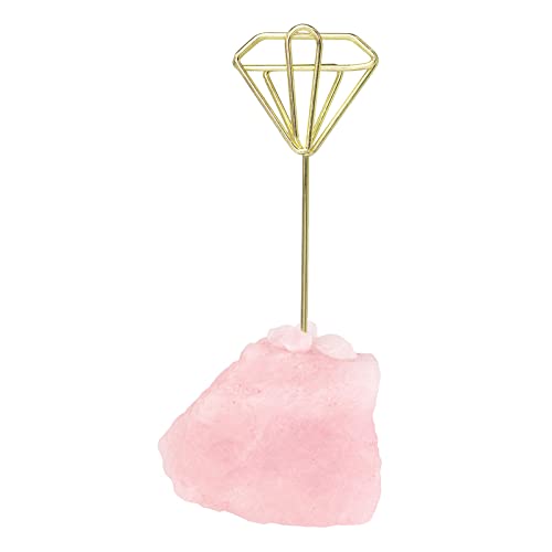 KYEYGWO Kristall Fotohalter Stein Tischkartenhalter, Hochzeit Kartenhalter Edelstein Platzkartenhalter Deko Tischnummernhalter Rosenquarz Memohalter für Büro Haus Hotel, Diamant Form KYEYGWO Kristall Fotohalter Stein Tischkartenhalter, Hochzeit Kartenhalter Edelstein Platzkartenhalter Deko Tischnummernhalter Rosenquarz Memohalter für Büro Haus Hotel, Diamant Form von KYEYGWO