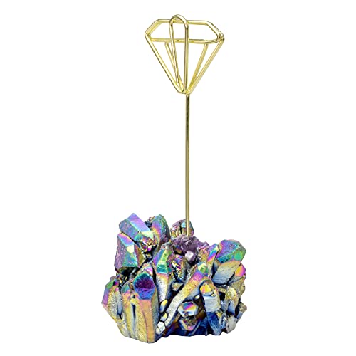 KYEYGWO Kristall Fotohalter Stein Tischkartenhalter, Hochzeit Kartenhalter Edelstein Platzkartenhalter Deko Tischnummernhalter Titanbeschichteter Bergkristall Memohalter für Büro Haus, Diamant Form KYEYGWO Kristall Fotohalter Stein Tischkartenhalter, Hochzeit Kartenhalter Edelstein Platzkartenhalter Deko Tischnummernhalter Titanbeschichteter Bergkristall Memohalter für Büro Haus, Diamant Form von KYEYGWO