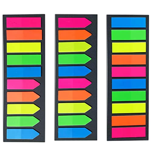 KYHSOM 600 Stück Haftnotizen Tabs, 3 Style Page Marker Set Haftnotizen zum Markieren und Hervorheben von Seiten [2 Designs, 10 Farben] annotating tabs (Mehrfarbig 1) von KYHSOM