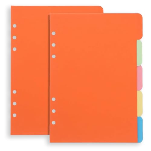 10 Stück Ordner Trennblätter, A5 Register für Ringbuch, Planer, Notizbuch - Farbige Index Teiler, Blanko von KYLOS