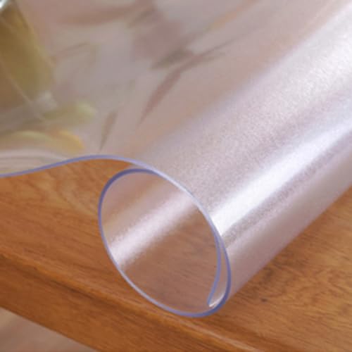 Transparente PVC-Tischdecke aus mattiertem PVC, transparent, weiches Glas, öl- und wasserdicht, hitzebeständig, abwischbar, Tischmatte, Esstischmatte (2 mm, 100 x 200 cm) von KYMMPL