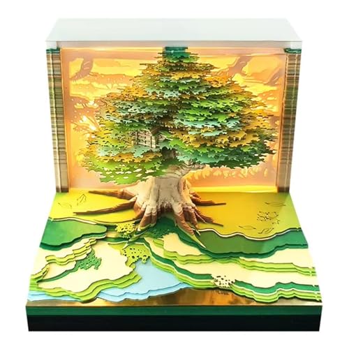 3D-Kalender 2026, Zeitmess-Kalender 2026, 3D-Kunstkalender, Memo-Block, kreatives Baumhaus, Papierschnitzerei, Kunst, Notizblock, für Thanksgiving, Weihnachten, Einweihung, Schreibtisch-Dekoration von KYNEPSBH
