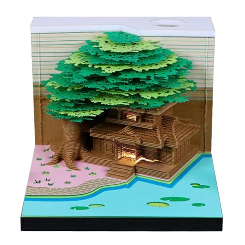 3D-Kalender 2026, Zeitmesserkalender 2026, kreativer Miniatur-Architektur-Papierskulpturen-Kalender, abreißbarer 3D-Notizblock, Papierschnitzerei, Notizblock, Schreibtischdekoration, Vierjahres-Baum von KYNEPSBH