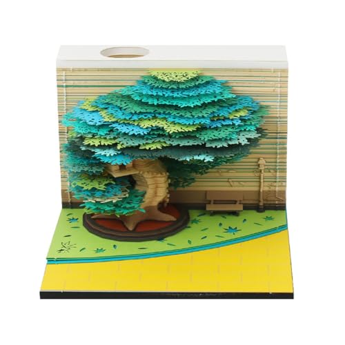 3D-Kalender 2026, Zeitmesserkalender 2026, kreativer Miniatur-Architektur-Papierskulpturen-Kalender, abreißbarer 3D-Notizblock, Papierschnitzerei, Notizblock, Schreibtischdekoration, Vierjahres-Baum von KYNEPSBH