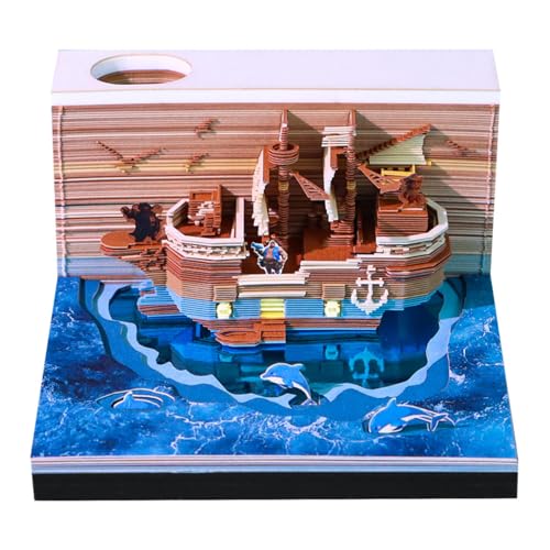 3D-Kalender 2026, Zeitmesserkalender 2026 mit LED-Lichtern, zum Abreißen, 3D-Kunstschreibtisch, kreatives Notizblock, Papierskulptur, Zeitmesser, Kalander, Notizblock, für Schule, Zuhause, Büro von KYNEPSBH