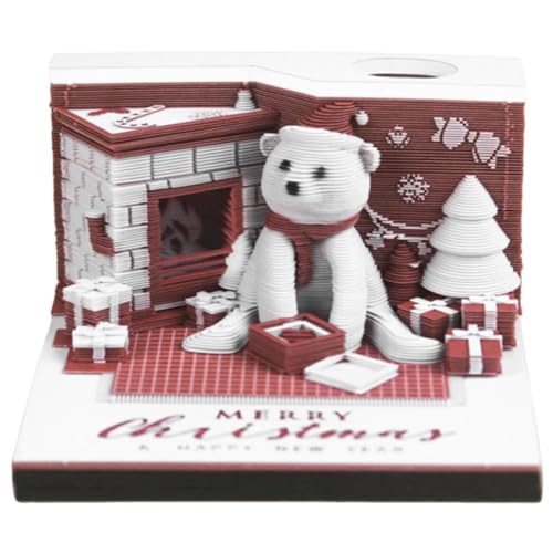 3D-Kalender 2026, Zeitmesserkalender 2026 mit LED-Lichtern, zum Abreißen, 3D-Kunstschreibtisch, kreatives Notizblock, Papierskulptur, Zeitmesser, Kalander, Notizblock, für Schule, Zuhause, Büro von KYNEPSBH