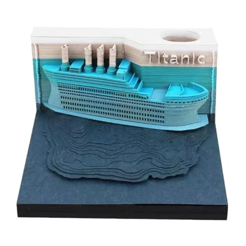 3D-Kunst-Kalender-Notizblock 2026, kreativer 3D-Schreibtischkalender 2026, magischer Zug, 3D-Kunst-Notizblock mit LED-Lichtern, Papierschnitzerei, Haftnotizen, für Büro, Zuhause, dekorative Ornamente von KYNEPSBH