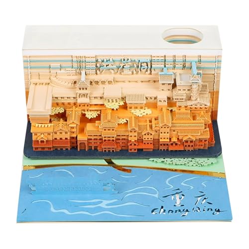 3D-Notizblock, Kalender 2026, Zeitmesser-Kalender 2026, architektonisches Design, Kalender, Notizblock, 3D-Papierskulptur-Kalender, DIY-Papierschnitzerei, Kunst, Haftnotizen, Schreibtisch-Dekoration von KYNEPSBH