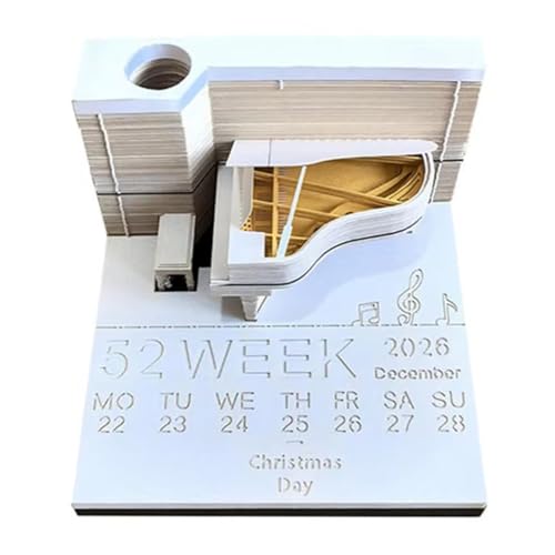 3D-Schreibtischkalender 2026, Zeitmesserkalender 2026, abreißbar, 3D-Papierkunst, Notizblock, Notizblock, kreative Papierskulptur, Kunstwerk für Haftnotizen, für Aufzeichnungen, Planer und von KYNEPSBH