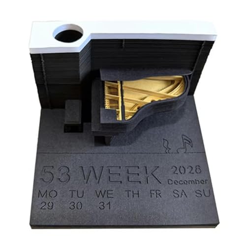 3D-Schreibtischkalender 2026, Zeitmesserkalender 2026, abreißbar, 3D-Papierkunst, Notizblock, Notizblock, kreative Papierskulptur, Kunstwerk für Haftnotizen, für Aufzeichnungen, Planer und von KYNEPSBH