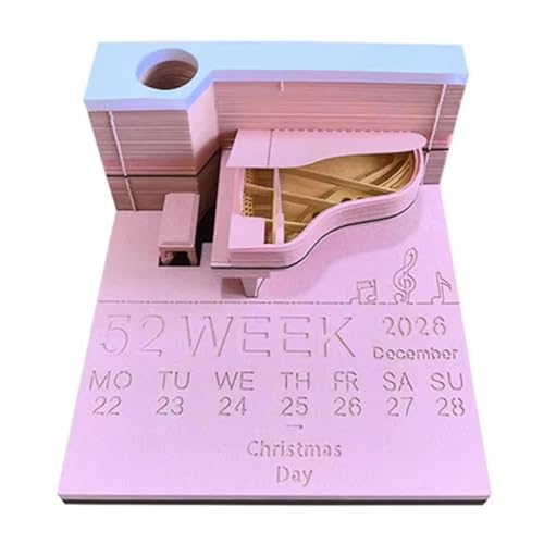 3D-Schreibtischkalender 2026, Zeitmesserkalender 2026, abreißbar, 3D-Papierkunst, Notizblock, Notizblock, kreative Papierskulptur, Kunstwerk für Haftnotizen, für Aufzeichnungen, Planer und von KYNEPSBH