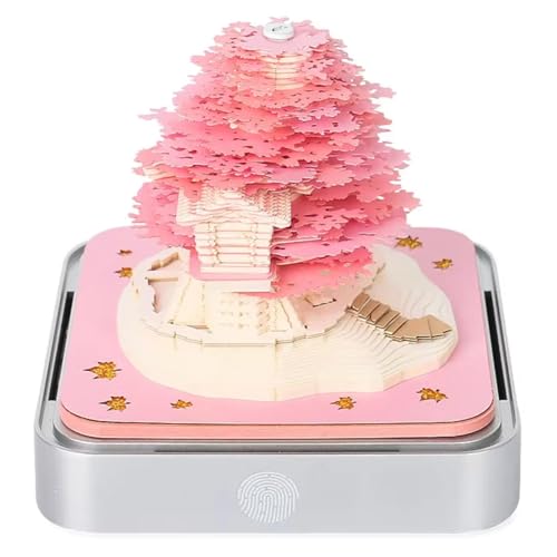 3D-Schreibtischkalender 2026, abreißbarer 3D-Notizblock mit LED-Lichtern, 3D-Kunstkalender, Memo-Block 2026, kreativer DIY-Papierschnitzerei, Skulptur, Zeitmesser, Kalender, für Büro, Zuhause von KYNEPSBH