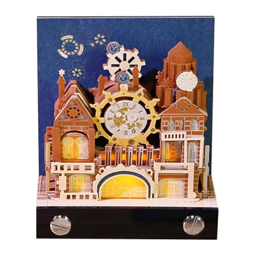 Time Piece Kalender 2026, 3D-Schreibtischkalender 2026, kreativer 3D-Papierschnitzkunst, Notizblock, Notizblock, für Weihnachten, Einweihungsfeier, Schreibtischdekoration (mit Wochenkalender und Licht von KYNEPSBH