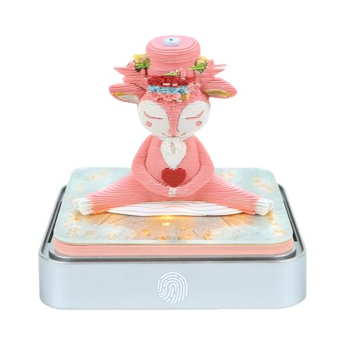 Time Piece Kalender 2026, 3D-Schreibtischkalender 2026 mit LED-Lichtern, kreative 3D-Papierschnitzerei, Skulptur, Kunst, Notizblock, DIY-Kunst, Desktop-Dekoration, für Weihnachten, Geburtstag von KYNEPSBH