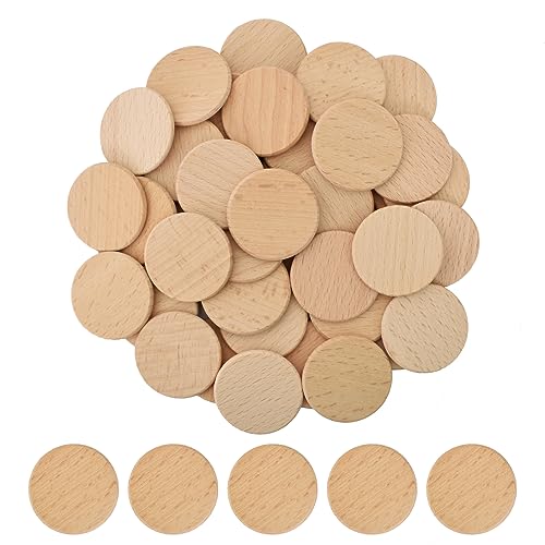 100 Stück Runde Holzscheiben zum Basteln,Runde Unfertige Holzscheiben,Runde Holzmünzen,Holzscheiben Klein,Natürliche Holzplatte Rund für DIY Handwerk,Hängende Dekoration, Malerei, Türschilder 100 Stück Runde Holzscheiben zum Basteln,Runde Unfertige Holzscheiben,Runde Holzmünzen,Holzscheiben Klein,Natürliche Holzplatte Rund für DIY Handwerk,Hängende Dekoration, Malerei, Türschilder von KYSUN