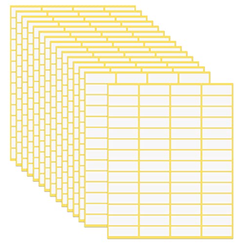 15 Blatt Aufkleber Etiketten, Selbstklebend Klebeetiketten Weiß, Etiketten Bedruckbar, Haushaltsetiketten Blanko, Beschriften Aufkleber, Vielzweck-Etiketten für Schule Büro (13 * 38 mm) von KYSUN