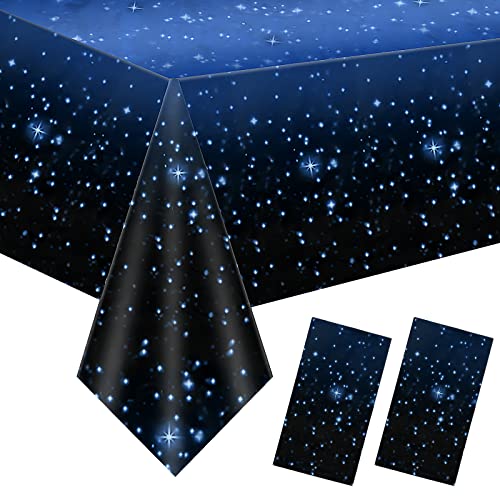 2 Stück Tischdecke, 137 * 274cm Blau wasserdichte Tischdecke, Plastik Tischdecken, Tischdecke Rechteckig mit Sternenklarer Himmel, Tischtuch Party Geburtstag Hochzeit Weihnachten Tischdecke 2 Stück Tischdecke, 137 * 274cm Blau wasserdichte Tischdecke, Plastik Tischdecken, Tischdecke Rechteckig mit Sternenklarer Himmel, Tischtuch Party Geburtstag Hochzeit Weihnachten Tischdecke von KYSUN