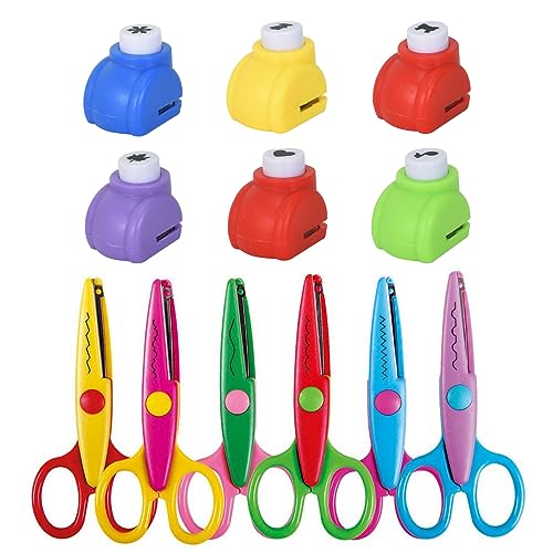 6pcs Kinderschere Bastelschere, 6pcs Papier Ausstanzer Kinder, Bunt Kreativ Gezackte Sicherheits Papierkantenschere Kinder und Motivlocher, Spitzenschere Papierstanzer für DIY Scrapbook Fotoalbum 6pcs Kinderschere Bastelschere, 6pcs Papier Ausstanzer Kinder, Bunt Kreativ Gezackte Sicherheits Papierkantenschere Kinder und Motivlocher, Spitzenschere Papierstanzer für DIY Scrapbook Fotoalbum von KYSUN