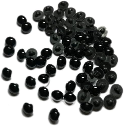 KYUEPONG Harz-Knöpfe,Knöpfe, 100 Stück Schwarze Harzknöpfe, rund, Pilz-Form, gewölbt, for Nähen, Schaft, schwarz, for Selbermachen, Tieraugen, Spielzeug, DIY, dekorative Knöpfe(9mm) von KYUEPONG