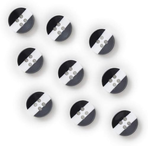KYUEPONG Harz-Knöpfe,Knöpfe, 30 Stück Schwarze Streifen, runde Harzknöpfe for Nähen, Scrapbooking, Handarbeit, Heimdekoration, Kleidung, Geschenk, 12 mm KYUEPONG Harz-Knöpfe,Knöpfe, 30 Stück Schwarze Streifen, runde Harzknöpfe for Nähen, Scrapbooking, Handarbeit, Heimdekoration, Kleidung, Geschenk, 12 mm von KYUEPONG