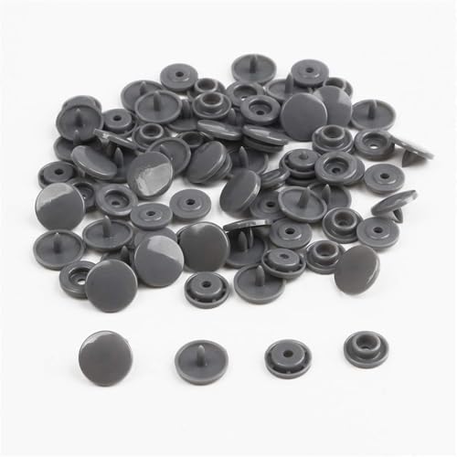 KYUEPONG Harz-Knöpfe,Knöpfe, Kunststoff-Druckknöpfe, 20/50/100/150 Sets, Taschenordner, dunkle Schnalle, Knopf, Harz, Bekleidungszubehör(Dark Grey,20set) von KYUEPONG