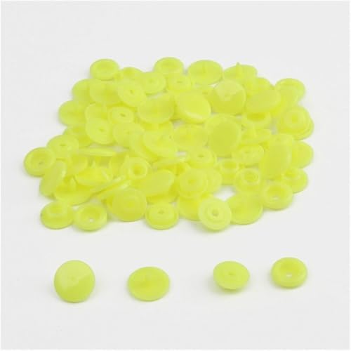 KYUEPONG Harz-Knöpfe,Knöpfe, Kunststoff-Druckknöpfe, 20/50/100/150 Sets, Taschenordner, dunkle Schnalle, Knopf, Harz, Bekleidungszubehör(Fluorescent Yellow,50set) von KYUEPONG