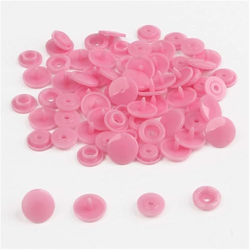 KYUEPONG Harz-Knöpfe,Knöpfe, Kunststoff-Druckknöpfe, 20/50/100/150 Sets, Taschenordner, dunkle Schnalle, Knopf, Harz, Bekleidungszubehör(Pink,50set) von KYUEPONG