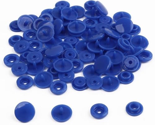 KYUEPONG Harz-Knöpfe,Knöpfe, Kunststoff-Druckknöpfe, 20/50/100/150 Sets, Taschenordner, dunkle Schnalle, Knopf, Harz, Bekleidungszubehör(Royal Blue,50set) von KYUEPONG