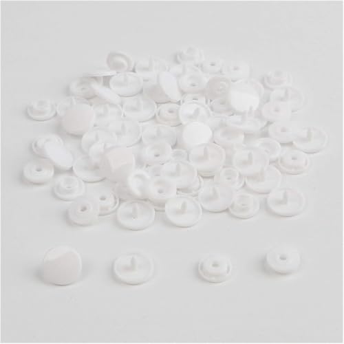 KYUEPONG Harz-Knöpfe,Knöpfe, Kunststoff-Druckknöpfe, 20/50/100/150 Sets, Taschenordner, dunkle Schnalle, Knopf, Harz, Bekleidungszubehör(White,20set) von KYUEPONG