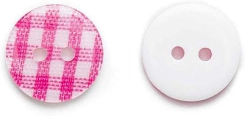 KYUEPONG Harz-Knöpfe,Knöpfe, Mehrfarbig, optional, 50 Stück, 2 Löcher, Gitter-Harzknöpfe, Dekoration, Nähen, Scrapbooking, handgefertigte Kleidung, DIY, Herstellung dekorativer 13 mm(Fuchsia) von KYUEPONG