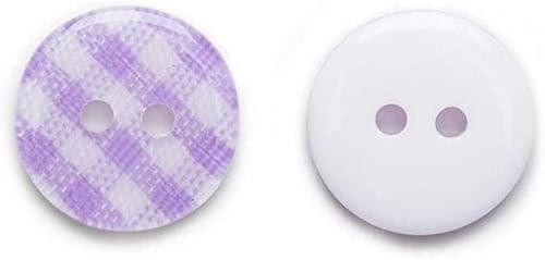KYUEPONG Harz-Knöpfe,Knöpfe, Mehrfarbig, optional, 50 Stück, 2 Löcher, Gitter-Harzknöpfe, Dekoration, Nähen, Scrapbooking, handgefertigte Kleidung, DIY, Herstellung dekorativer 13 mm(Purple) von KYUEPONG