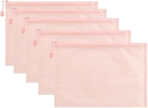 Netz-Reißverschlusstaschen, wasserdichte Reißverschlusstaschen, 10 Stück, A4, A5, A6, Netz-Reißverschlusstasche, Dokumententasche, wasserdichte Aktenordner mit Reißverschluss, Bürobedarf, Federmäppche von KYUEPONG