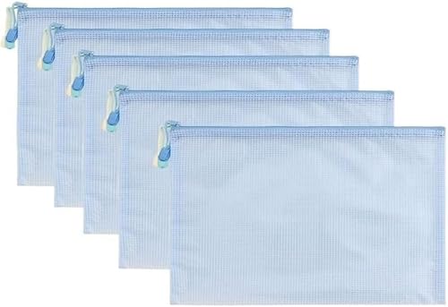 Netz-Reißverschlusstaschen, wasserdichte Reißverschlusstaschen, 10 Stück, A4, A5, A6, Netz-Reißverschlusstasche, Dokumententasche, wasserdichte Aufbewahrungstaschen for Aktenordner mit Reißverschluss, von KYUEPONG