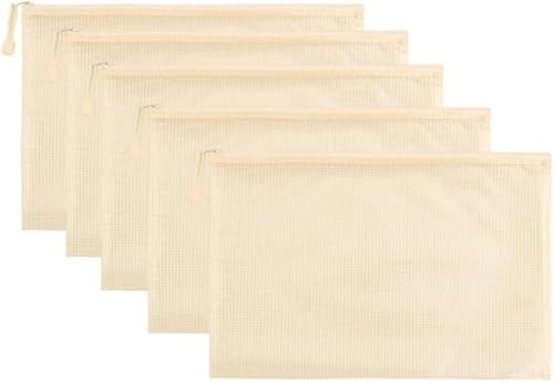 Netz-Reißverschlusstaschen, wasserdichte Reißverschlusstaschen, 10 Stück, A4, A5, A6, Netz-Reißverschlusstasche, Dokumententasche, wasserdichte Aufbewahrungstaschen for Aktenordner mit Reißverschluss, von KYUEPONG