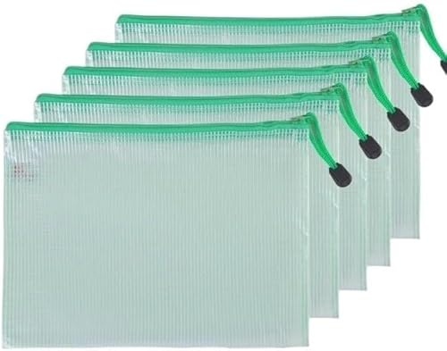 Netz-Reißverschlusstaschen, wasserdichte Reißverschlusstaschen, Netz-Reißverschluss, 10 Stück, A4, A5, A6, Dokumententasche, wasserdichte Aktenordner mit Reißverschluss, Bürobedarf, Federmäppchen, Auf von KYUEPONG