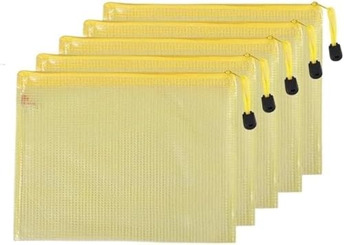Netz-Reißverschlusstaschen, wasserdichte Reißverschlusstaschen, Netz-Reißverschluss, 10 Stück, A4, A5, A6, Dokumententasche, wasserdichte Aktenordner mit Reißverschluss, Bürobedarf, Federmäppchen, Auf von KYUEPONG