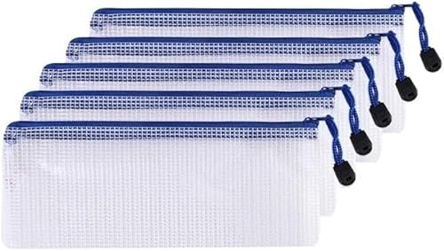 Netz-Reißverschlusstaschen, wasserdichte Reißverschlusstaschen, Netz-Reißverschluss, 10 Stück, A4, A5, A6, Dokumententasche, wasserdichte Aktenordner mit Reißverschluss, Bürobedarf, Federmäppchen, Auf von KYUEPONG
