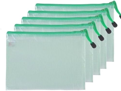 Netz-Reißverschlusstaschen, wasserdichte Reißverschlusstaschen, Netz-Reißverschluss, 10 Stück, A4, A5, A6, Dokumententasche, wasserdichte Aktenordner mit Reißverschluss, Bürobedarf, Federmäppchen, Auf von KYUEPONG