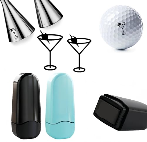 Martini-Stempel, selbstfärbend, Martini-Glas, Golfball-Stempel, Cocktail-Getränke-Stempel für Golfball, Party, Bar, Hochzeit, selbstfärbender Martini-Stempel, 2 Stück von KYWLJPTDPN