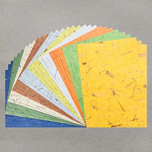 KZ Studio - Sortiertes A4-Bananen-Kozo-Papier-Set, 30 Blatt, Premium-Washi-Papier für Kunsthandwerk, Origami-Karten KZ Studio - Sortiertes A4-Bananen-Kozo-Papier-Set, 30 Blatt, Premium-Washi-Papier für Kunsthandwerk, Origami-Karten von KZ Studio