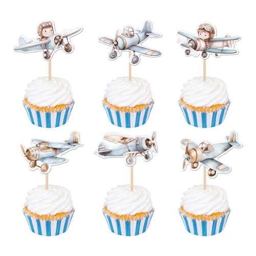 36 Stück Flugzeug Tortendeko, Ebene Cupcake Toppers, für Taufe, Babyparty 36 Stück Flugzeug Tortendeko, Ebene Cupcake Toppers, für Taufe, Babyparty von KZAQW