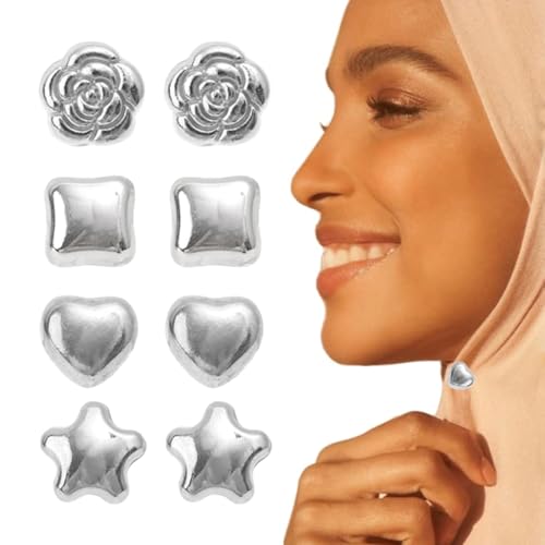 8 Stück Hijab Magneten, Hijab Magnetische Pins Hijab Brosche Magnetischer Hijab Clip Magnetbroschen handelt Keine Lochstifte Magnet Broschen für Muslimischen Scha Hijab Cardigan (B) von KZAQW