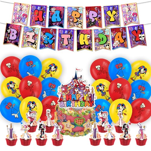 Zirkus Geburtstagsdeko，Digital Zirkus Thema Kindergeburtstag Deko Circus Geburtstag Banne Zirkus Tortendeko Cupcake Topper Zirkus Luftballons ，Clown Kindergeburtstag Deko Zirkus Party Dekoration von KaMnik