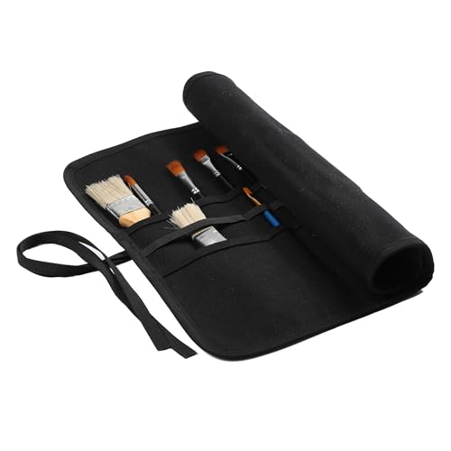 Kaaltisy 16OZ Gewachstes Segeltuch Leinwand Pinseltasche, 22 Slots pinsel tasche malerei, Tragbare Stiftrolle, Schwarz Kaaltisy 16OZ Gewachstes Segeltuch Leinwand Pinseltasche, 22 Slots pinsel tasche malerei, Tragbare Stiftrolle, Schwarz von Kaaltisy